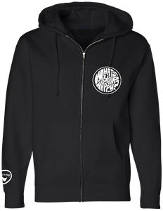 Found My Happy - What's Your Happy? Embroidered pocket/sleeve full zip hoodie - Found My Happy
