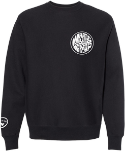 What's Your Happy? Embroidered pocket/sleeve crewneck sweatshirt - Found My Happy